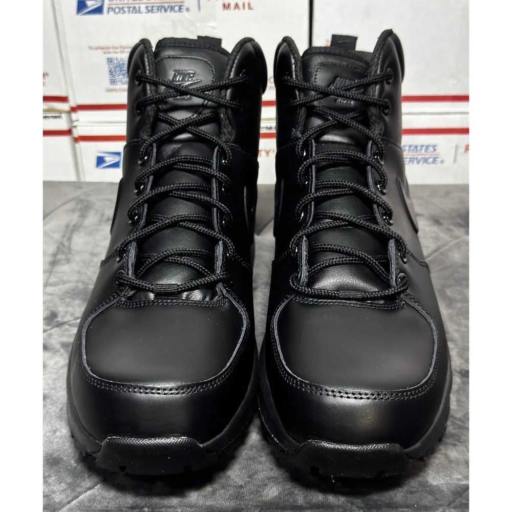 Size 11.5 - Nike Manoa Leather Boots Triple Black 454350 003